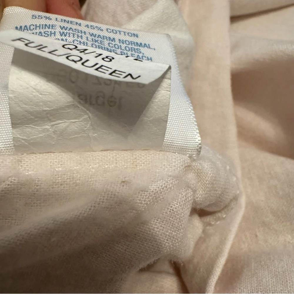 Simply Shabby Chic Linen/Cotton Raw Edge Ruffled Duvet Set - FULL/QUEEN